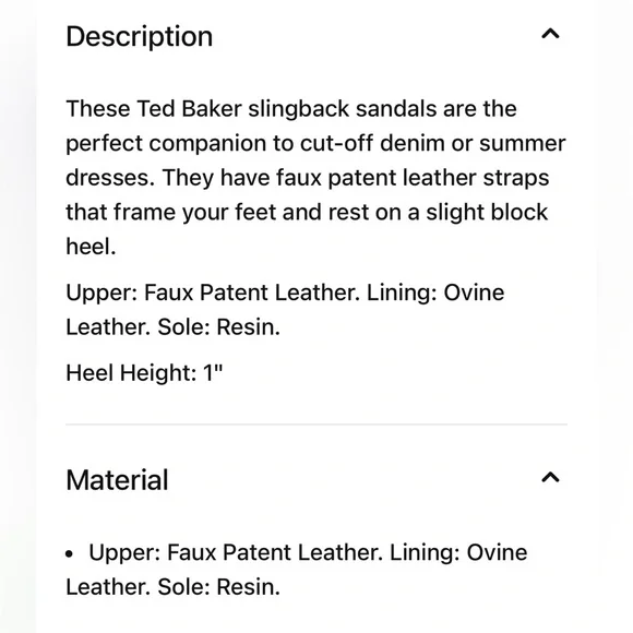 NWT Ted Baker London Nude Pepell Slingback Leather Sandals Size 7.5 Size 38 EU - Picture 9 of 9